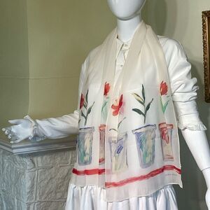 Laura Ashley Light Floral Rectangular Scarf